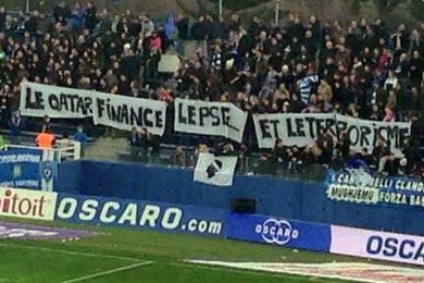Bastia - PSG : la banderole qui lie le Qatar au terrorisme...