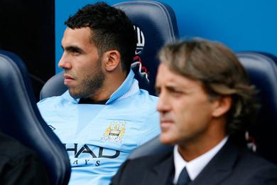 City : Mancini ne veut plus de Tevez, l'Argentin tente de calmer le jeu